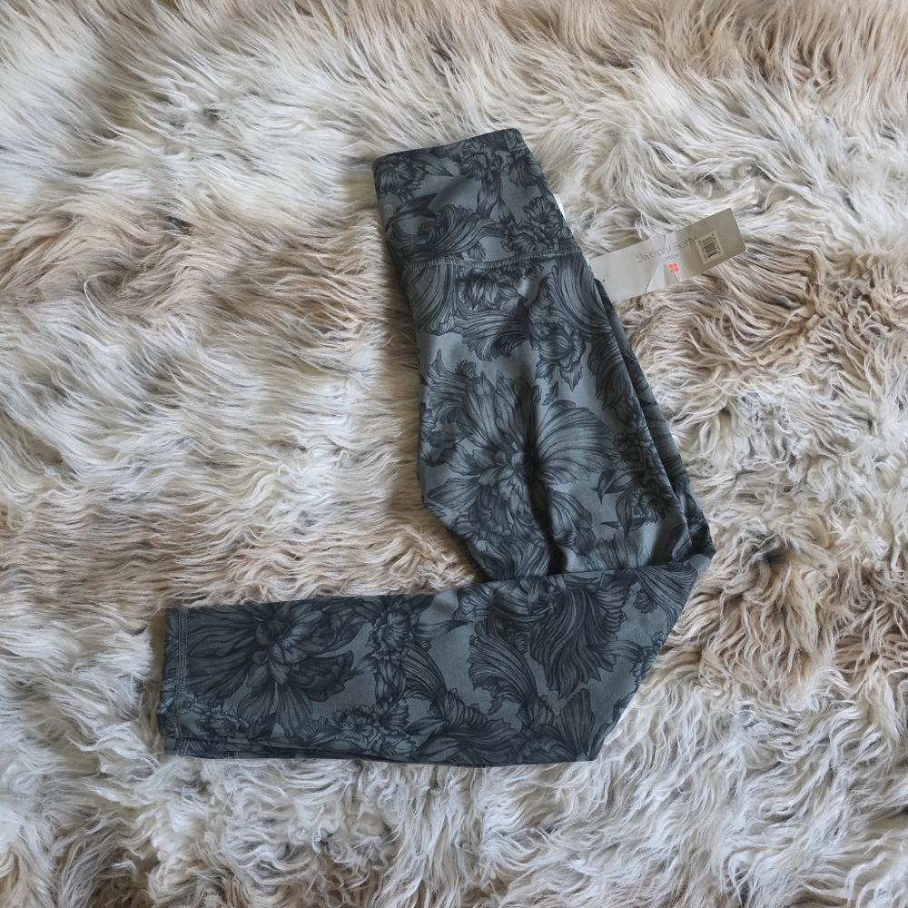 Sweaty Betty Gray Floral Leggings